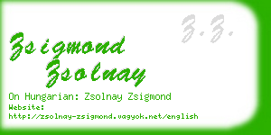 zsigmond zsolnay business card